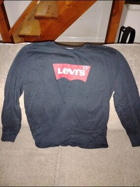 Men's Levi's Black Long Sleeve Logo Tee